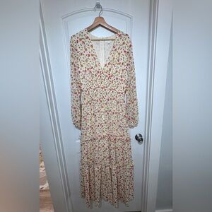 Lost + Wander Cream Floral Long Sleeve Dress